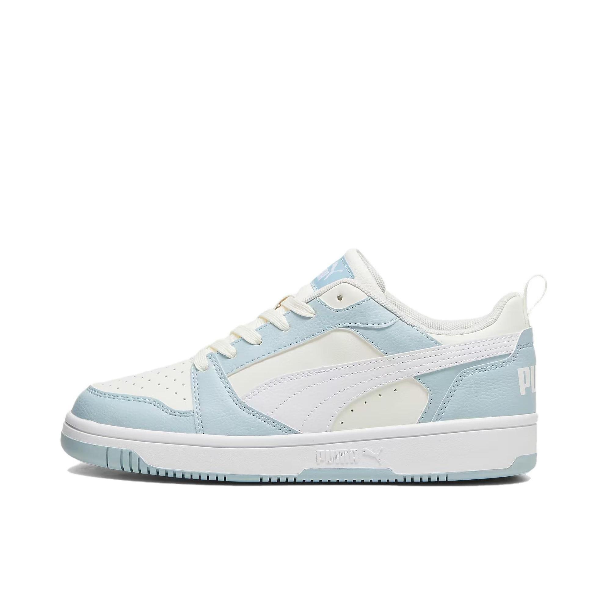 推荐商品：Puma/彪马 Rebound V6 小白鞋 板鞋 防滑耐磨舒适透气轻便复古百搭薄底耐穿篮球风 霜蓝色/白色/白色