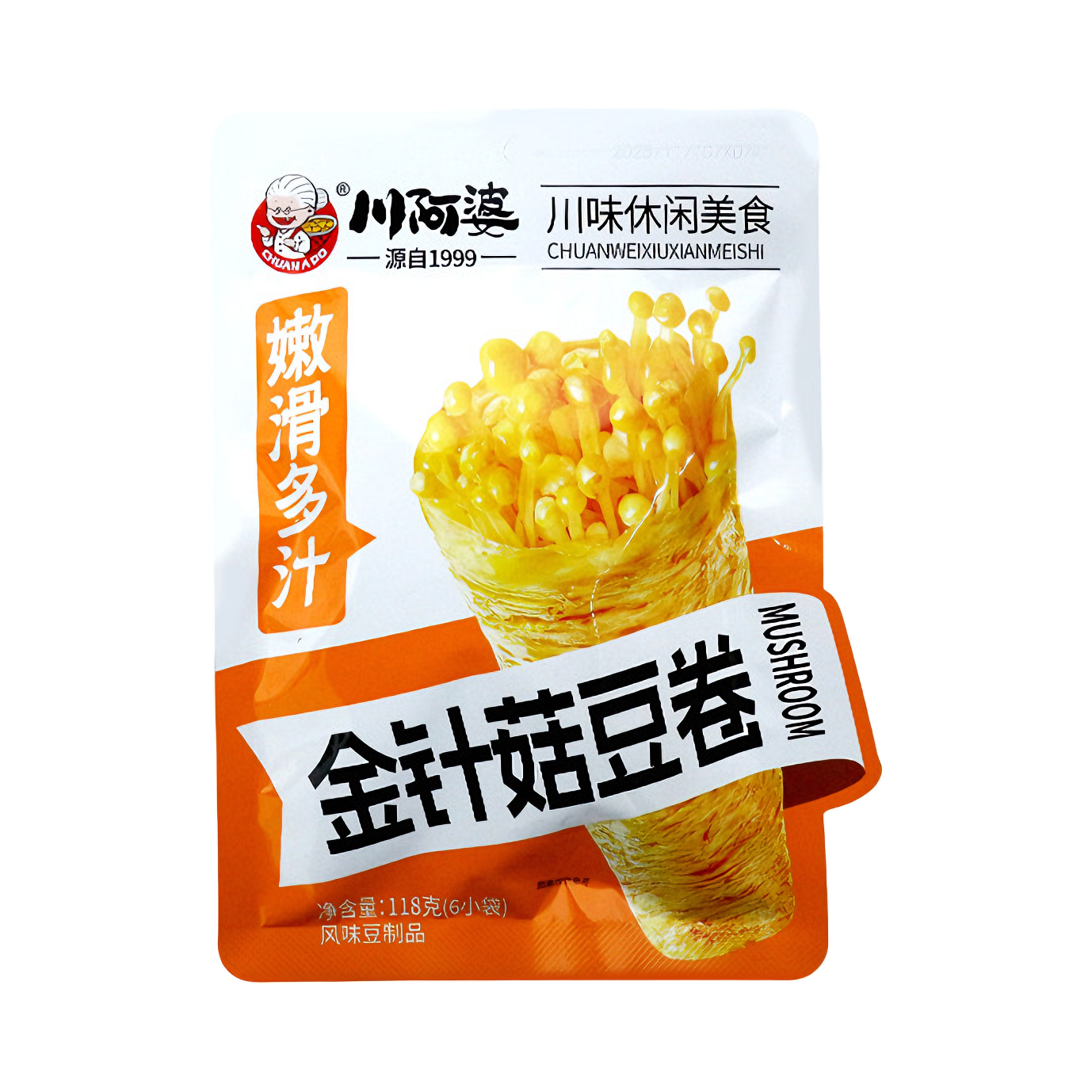 推荐商品：川阿婆 118g 金针菇豆卷 袋装
