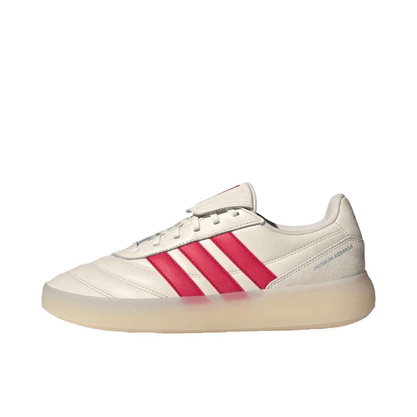 推荐商品：adidas BARREDA MUNDIAL 板鞋 百搭时尚舒适贴合圆头 汉玉白/纯宝石红