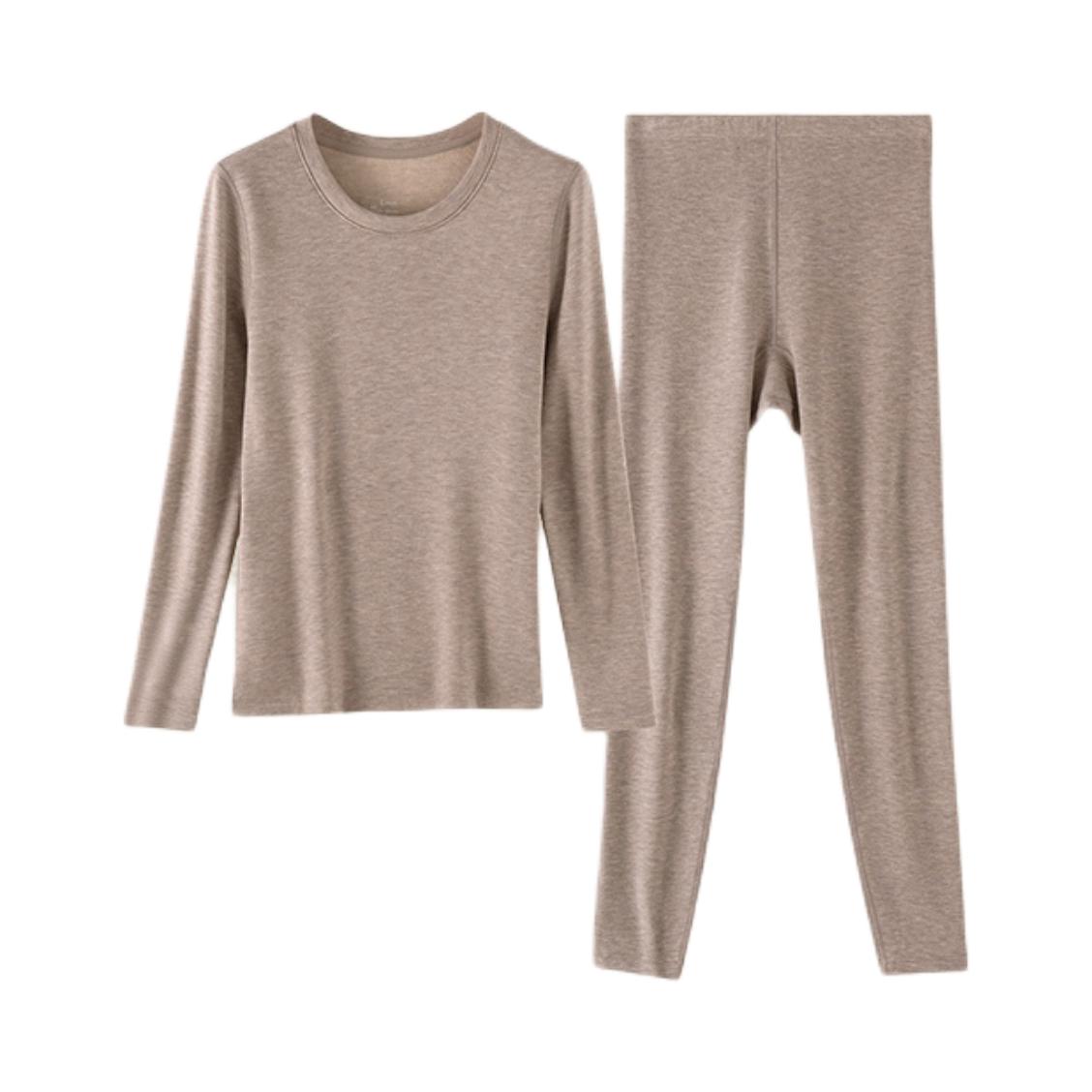 推荐商品：棉小内 加绒加厚羊毛发热长袖保暖内衣 MXNWT3303_ZY 丝雾咖/女