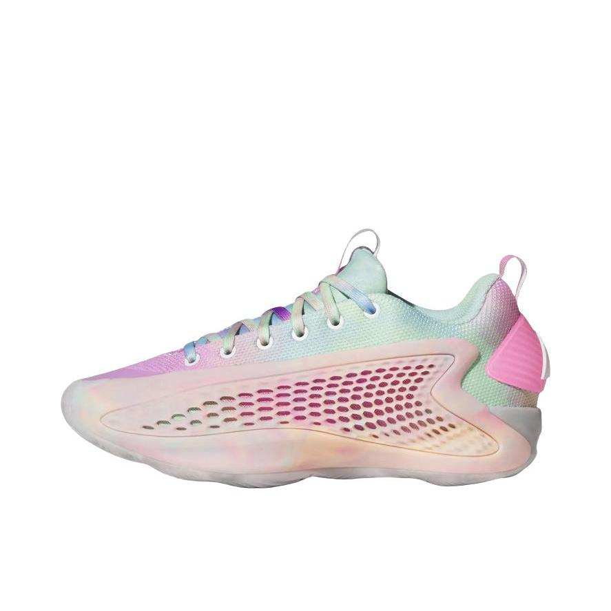 推荐商品：adidas A.E.1 篮球鞋 减震耐磨防滑透气舒适回弹 大童/白色/粉色
