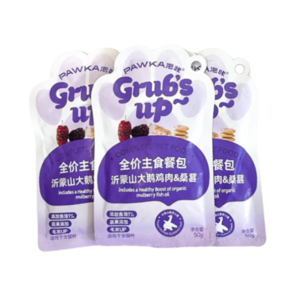 推荐商品：PAWKA/泡咔 Grub's up全价 猫零食湿粮包 营养滋补