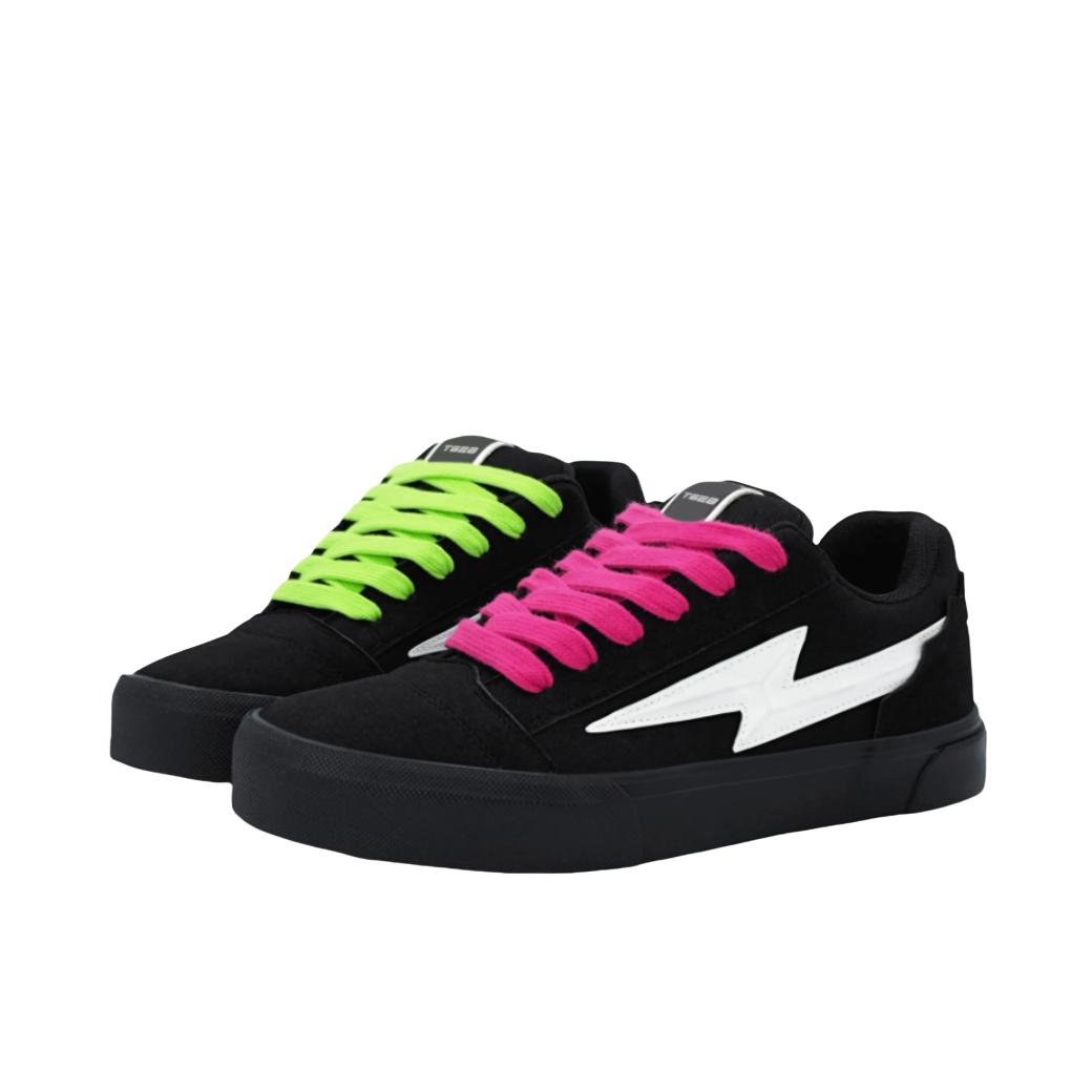 推荐商品：T628 板鞋 休闲街头减震耐磨 TWD2252 鸳鸯款/粉绿鞋带/石墨黑