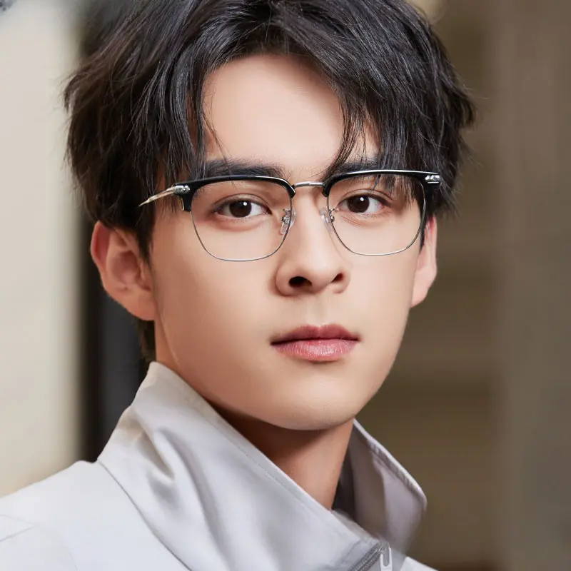 推荐商品：raydem/雷德蒙 防蓝光纯钛半框痞帅斯文眼镜 122601