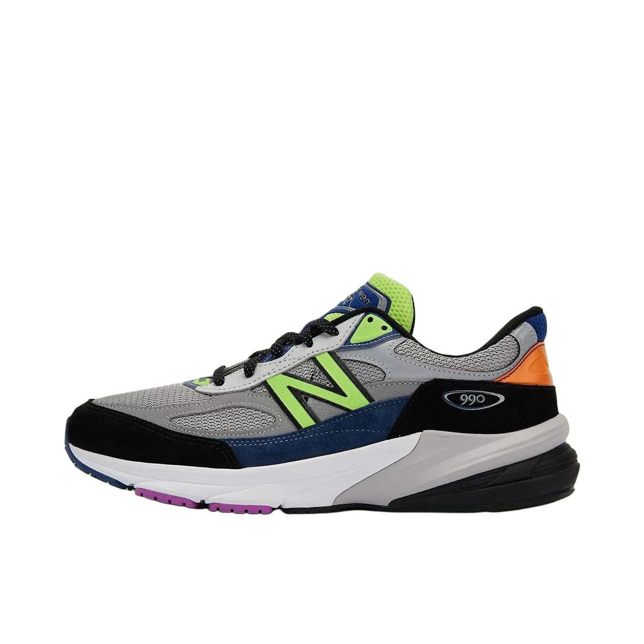 推荐商品：New Balance 990 V6 跑鞋 拼接网布绒面革织物合成革耐磨透气减震防滑支撑圆头 DTLR联名/灰色/黑色