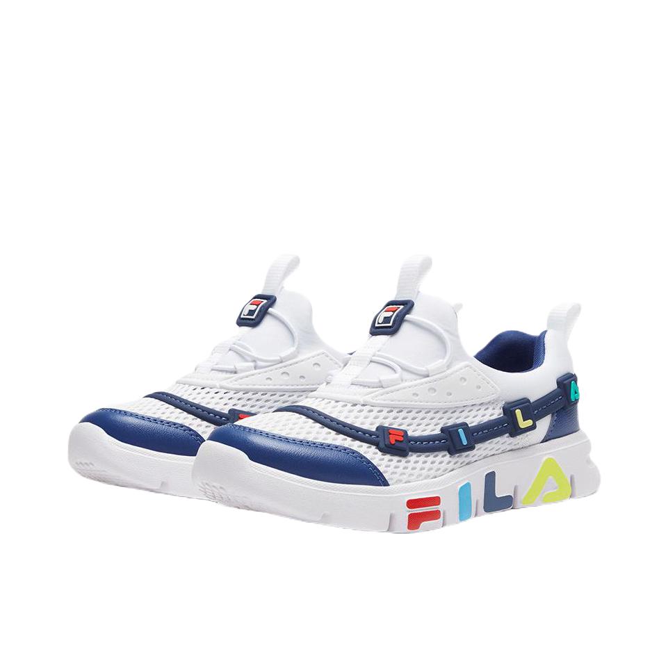 推荐商品：FILA/斐乐 运动鞋儿童 易弯折防滑耐磨舒适软底减震一脚蹬防踢 K54B152410F 斐乐白/珠宝蓝