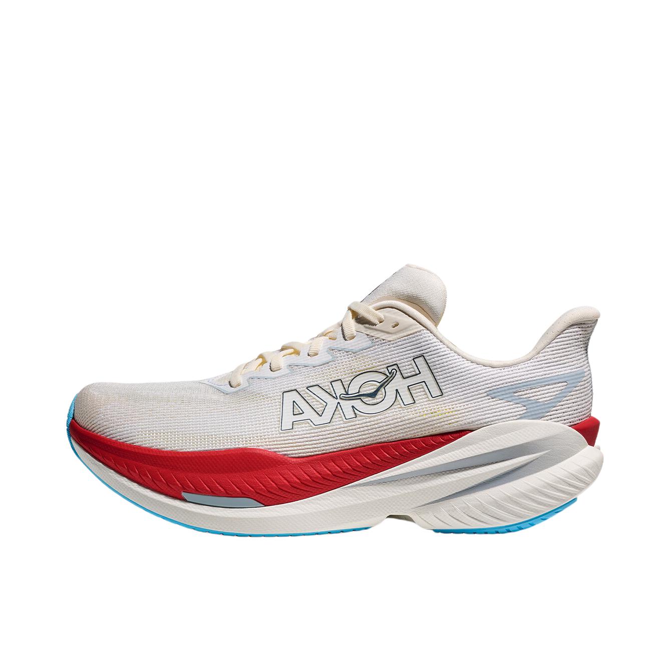 推荐商品：HOKA ONE ONE MACH 马赫 X3 跑鞋 竞训公路透气轻便回弹 雪晶白/烈艳红