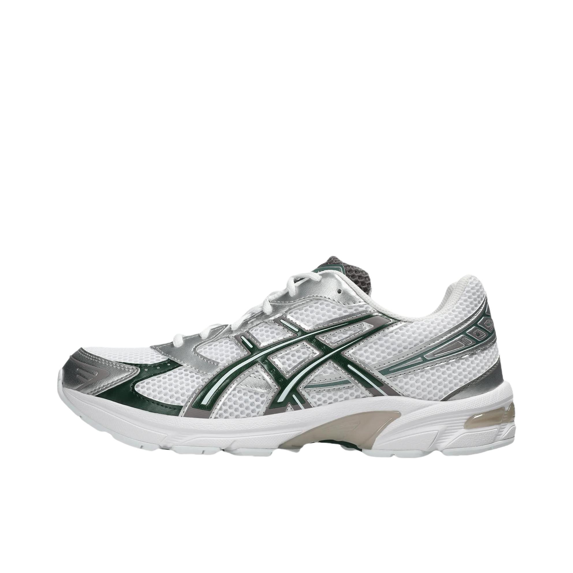 推荐商品：Asics/亚瑟士 Gel-1130 跑鞋 防滑耐磨缓震抓地织物网布透气复古马拉松短跑贴合圆头千禧风 珍珠白/绿色