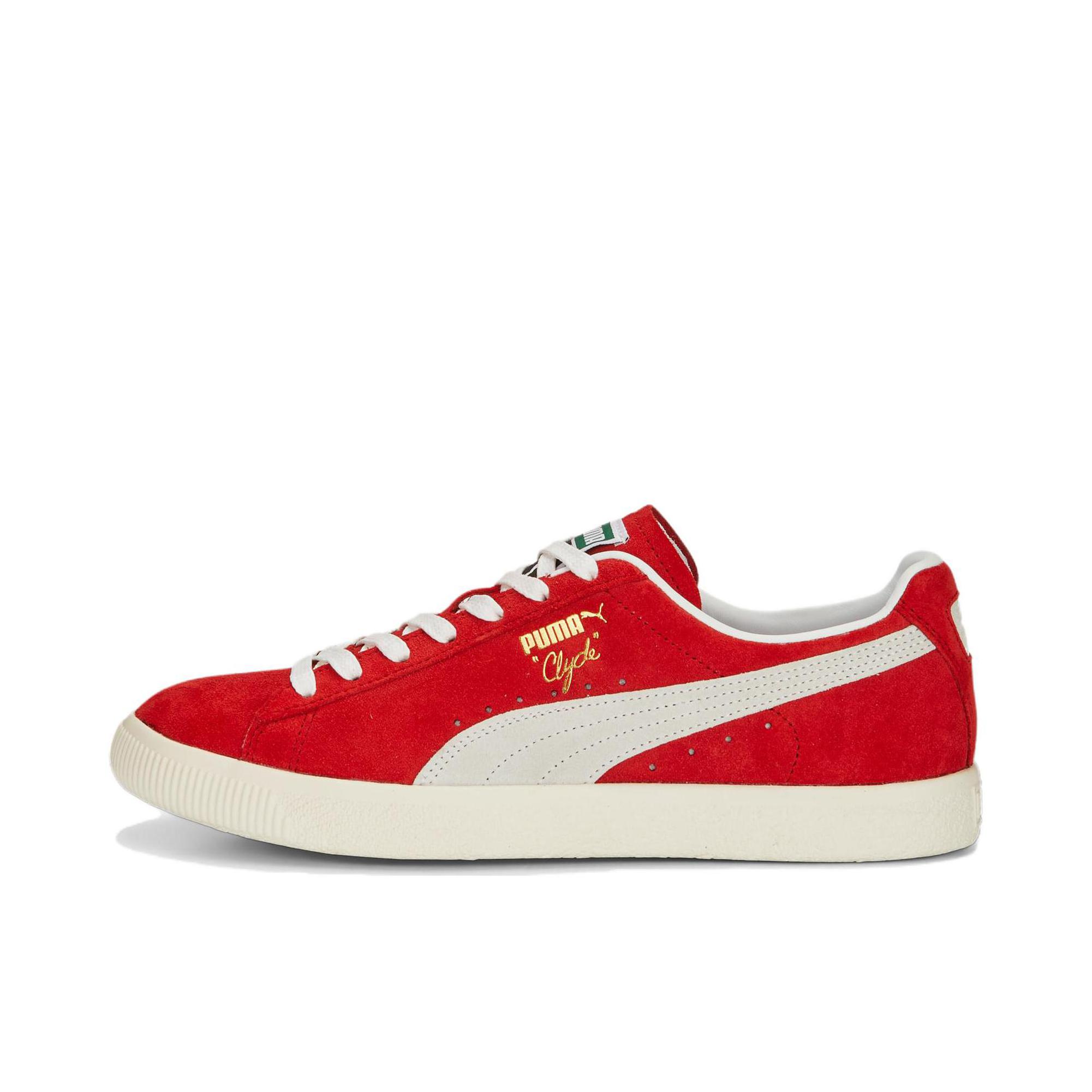 推荐商品：Puma/彪马 Clyde OG 板鞋 烫金标志舒适轻便防滑耐磨复古贴合 白色/红色