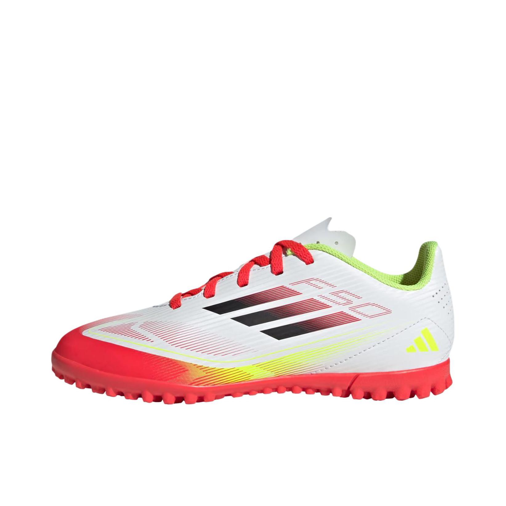 推荐商品：adidas F50 CLUB TF 入门 胶质碎钉 人造草地室外硬地 防滑耐磨 足球鞋 大童/白色/黑色/红色