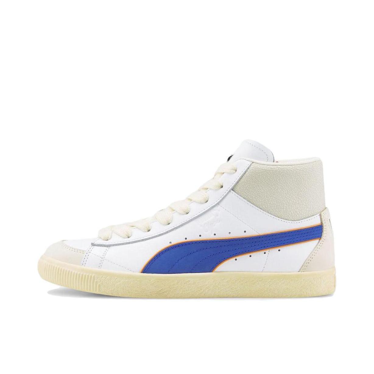推荐商品：Puma/彪马 Clyde OG 板鞋 烫金标志舒适轻便防滑耐磨复古贴合 Rhuigi Villaseñor联名/白色/蓝色