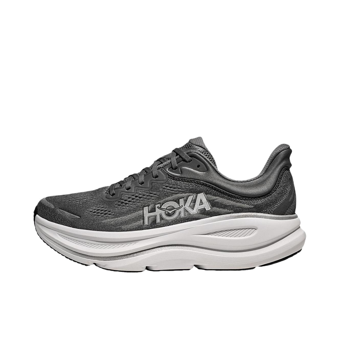 推荐商品：HOKA ONE ONE Bondi 9 越野跑鞋 防滑耐磨缓震透气低帮舒适百搭 深灰色