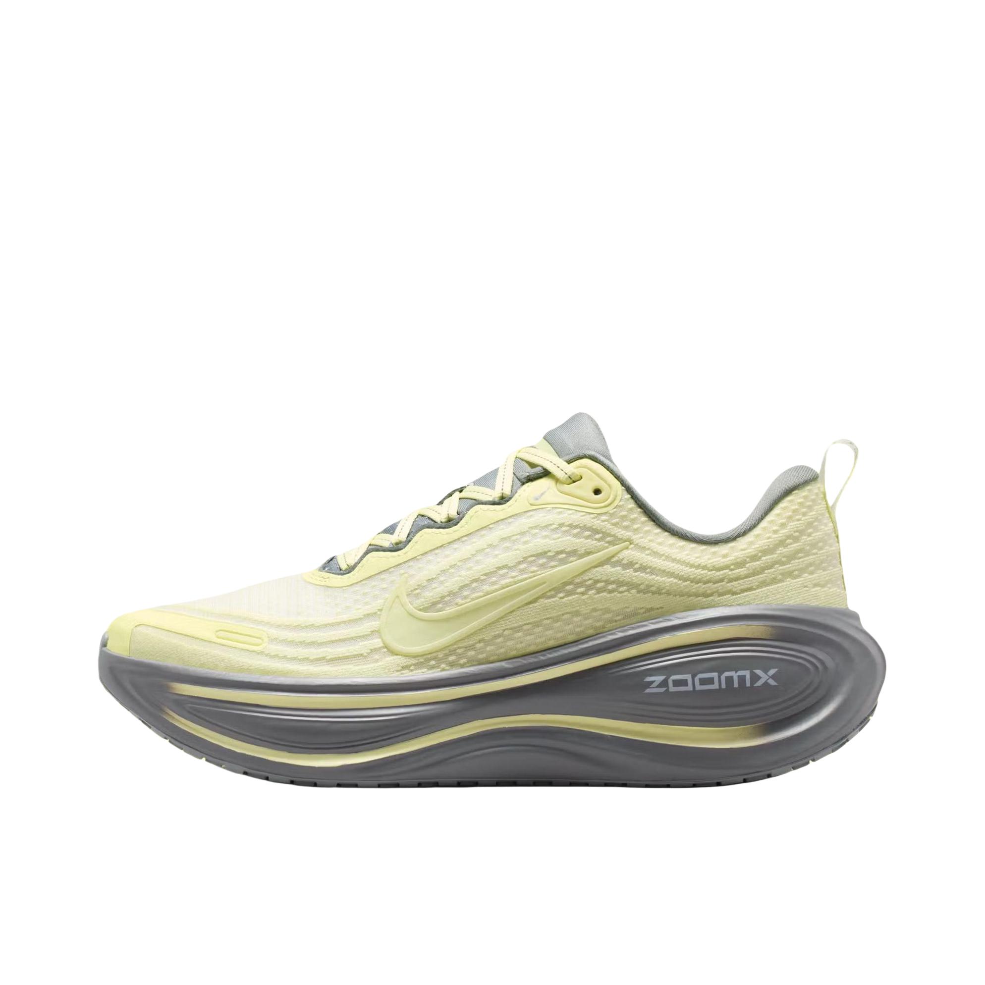推荐商品：Nike Vomero Plus 超级迈柔 跑鞋 耐磨系带回弹网布支撑缓震轻便训练防滑贴合圆头 灰色/黄色