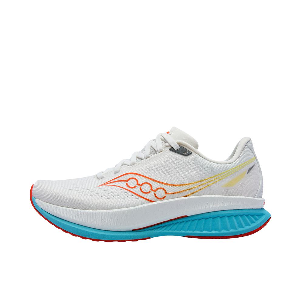 推荐商品：Saucony/索康尼 TIDE 4 跑鞋 训练缓震轻量慢跑回弹 白色/桔色