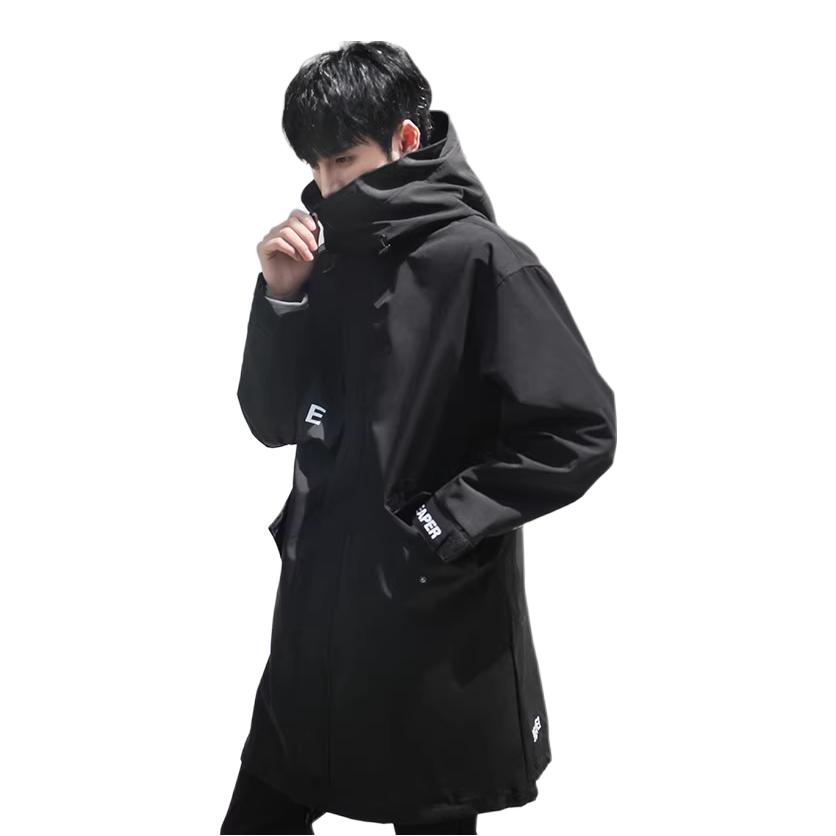 推荐商品：Kacelsy 防风薄款中长款风衣 KA-AF107-A1 黑/常规款