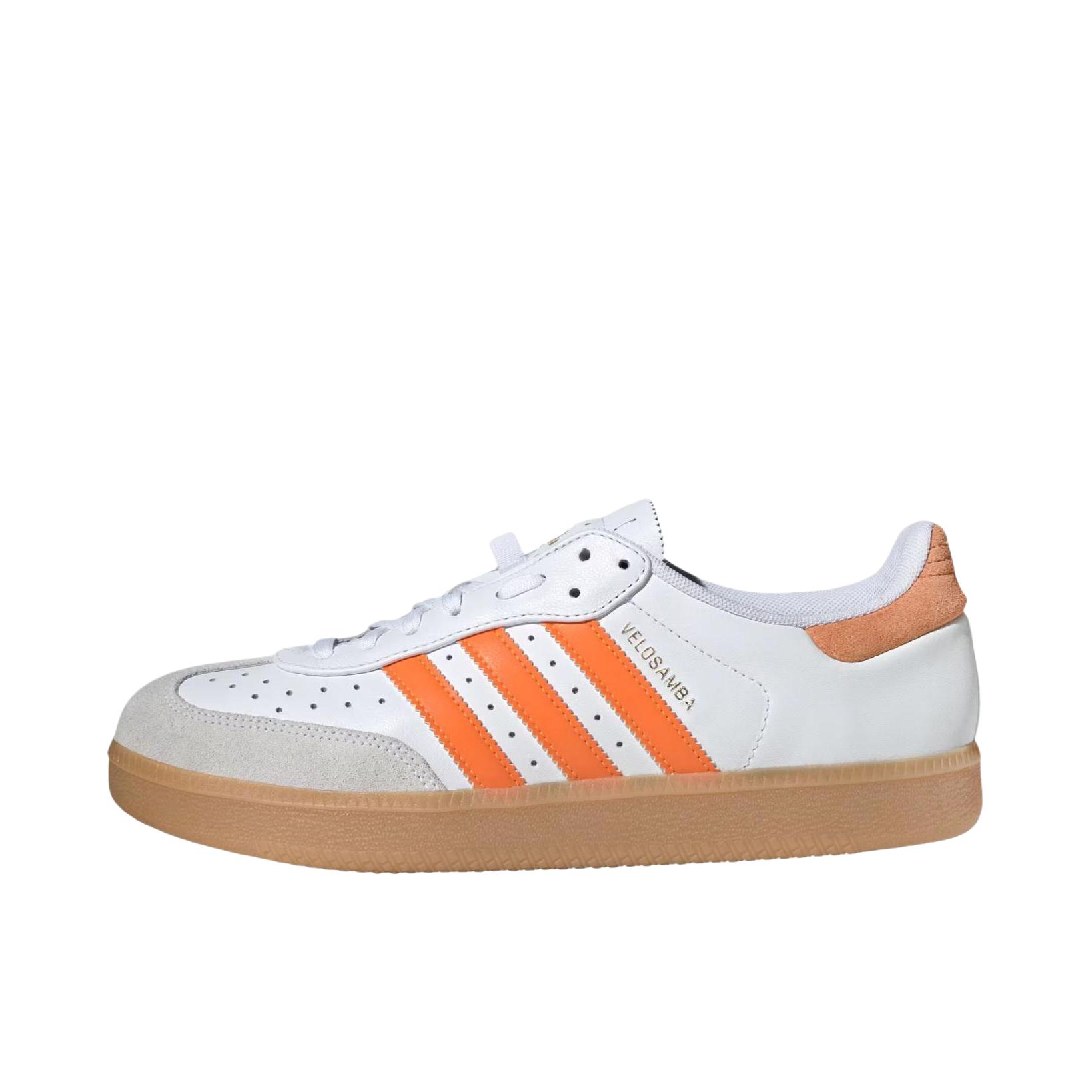 推荐商品：adidas Velosamba T头鞋 德训鞋 训练鞋 防滑耐磨轻便舒适运动 白色/橙色 