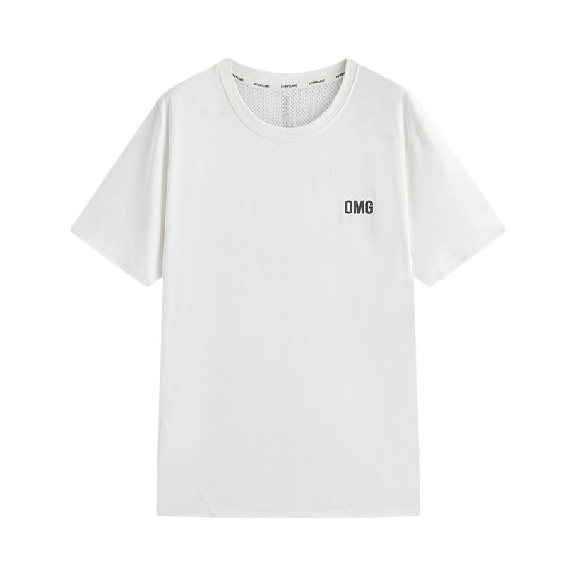 推荐商品：OMG 透气印花插肩袖短袖紧身衣 JG31A12790 纯洁白