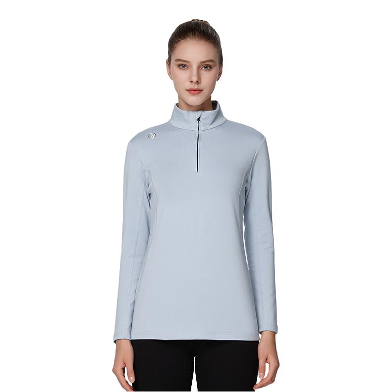 推荐商品：Halti/哈尔迪 柔软保暖套头立领长袖抓绒衣 女装 HTTES29746 晴空蓝