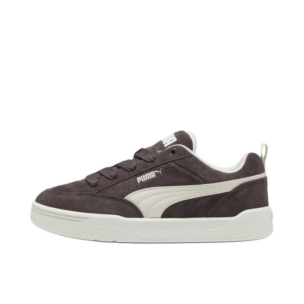 推荐商品：Puma/彪马 Park Lifestyle Raw 面包鞋 板鞋 复古透气支撑系带圆头贴合 巧克力棕/雪白色