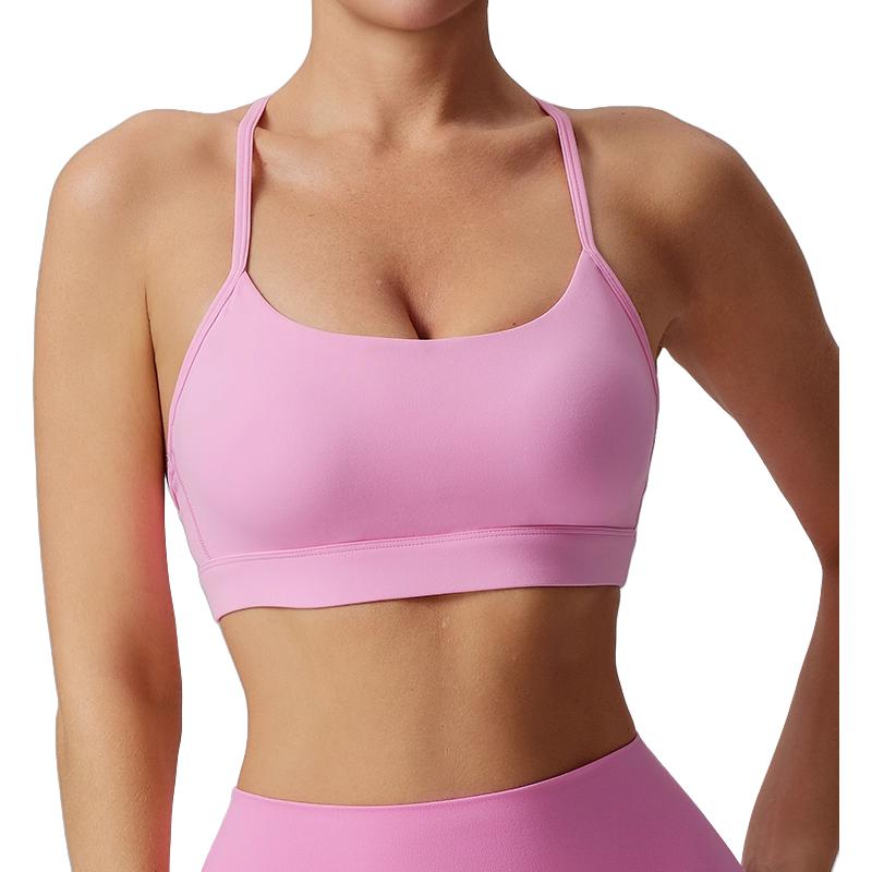 推荐商品：COSLEAF/科里芙 美背带胸垫弹力运动内衣 女装 YCF2425901 粉