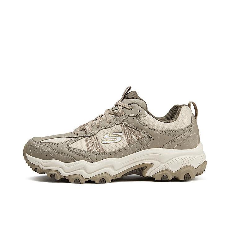 推荐商品：Skechers/斯凯奇  Stamina  云野 缓震 回弹支撑 网布 复古  老爹鞋 徒步鞋 户外鞋 男款/自然色/灰褐色