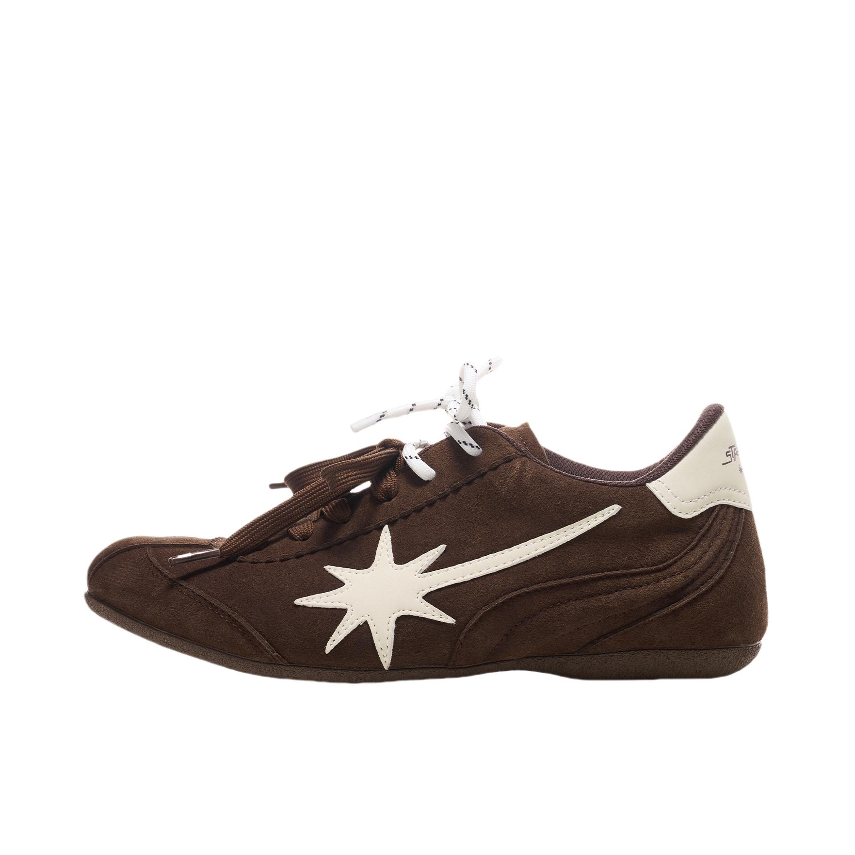 推荐商品：STARWALK soldier Light Trainer-Brown 板鞋 复古时尚系带橡胶德训鞋薄底赛车鞋 棕色
