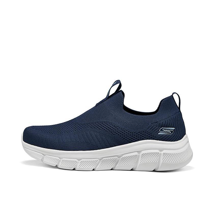 推荐商品：Skechers/斯凯奇 防滑耐磨 软底 舒适缓震 厚底 网面透气 一脚蹬 运动休闲鞋 118107 海军蓝色