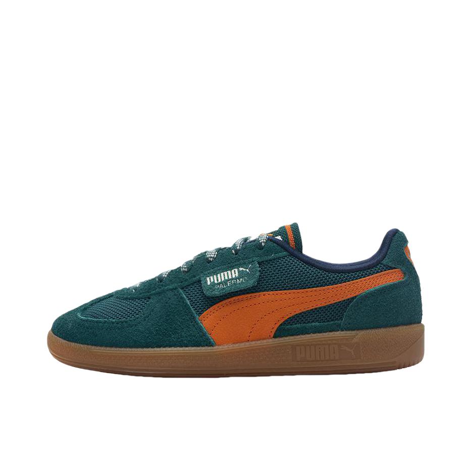 推荐商品：【朴彩英同款】 Puma/彪马 Palermo T头鞋 德训鞋 薄底鞋 板鞋 牛皮防滑耐磨舒适减震时尚复古 绿色/橙色