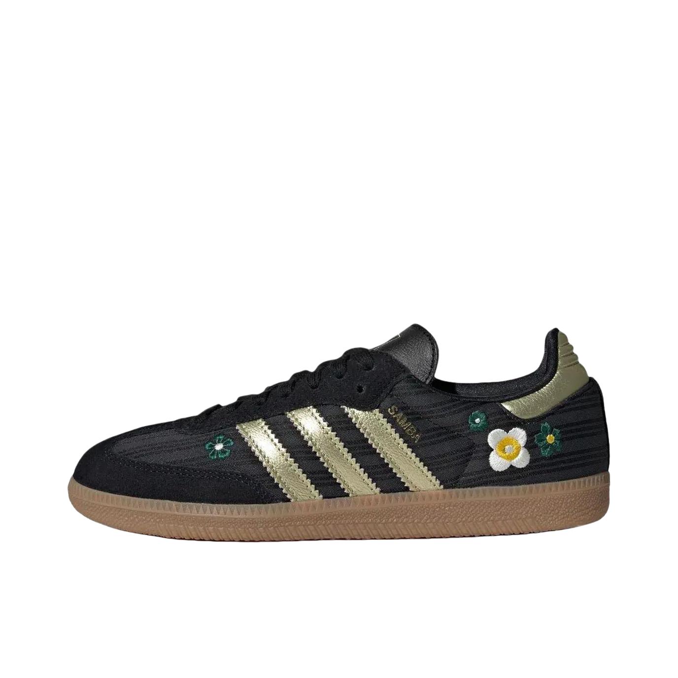 推荐商品：adidas Originals Samba OG T头鞋 板鞋 经典复古舒适百搭耐磨合成革圆头薄底贴合 碳黑色/金色