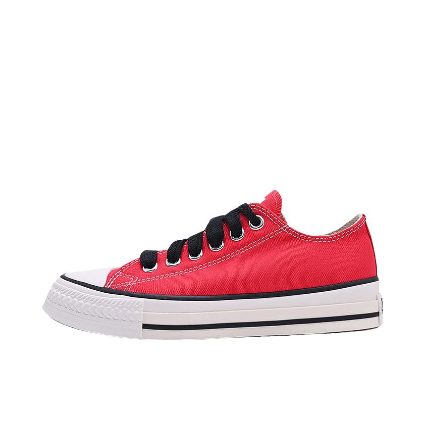 推荐商品：Converse/匡威 Chuck Taylor All Star 帆布鞋 常青款轻便防滑耐磨百搭复古圆头减震贴合高帮 红色/碳黑色