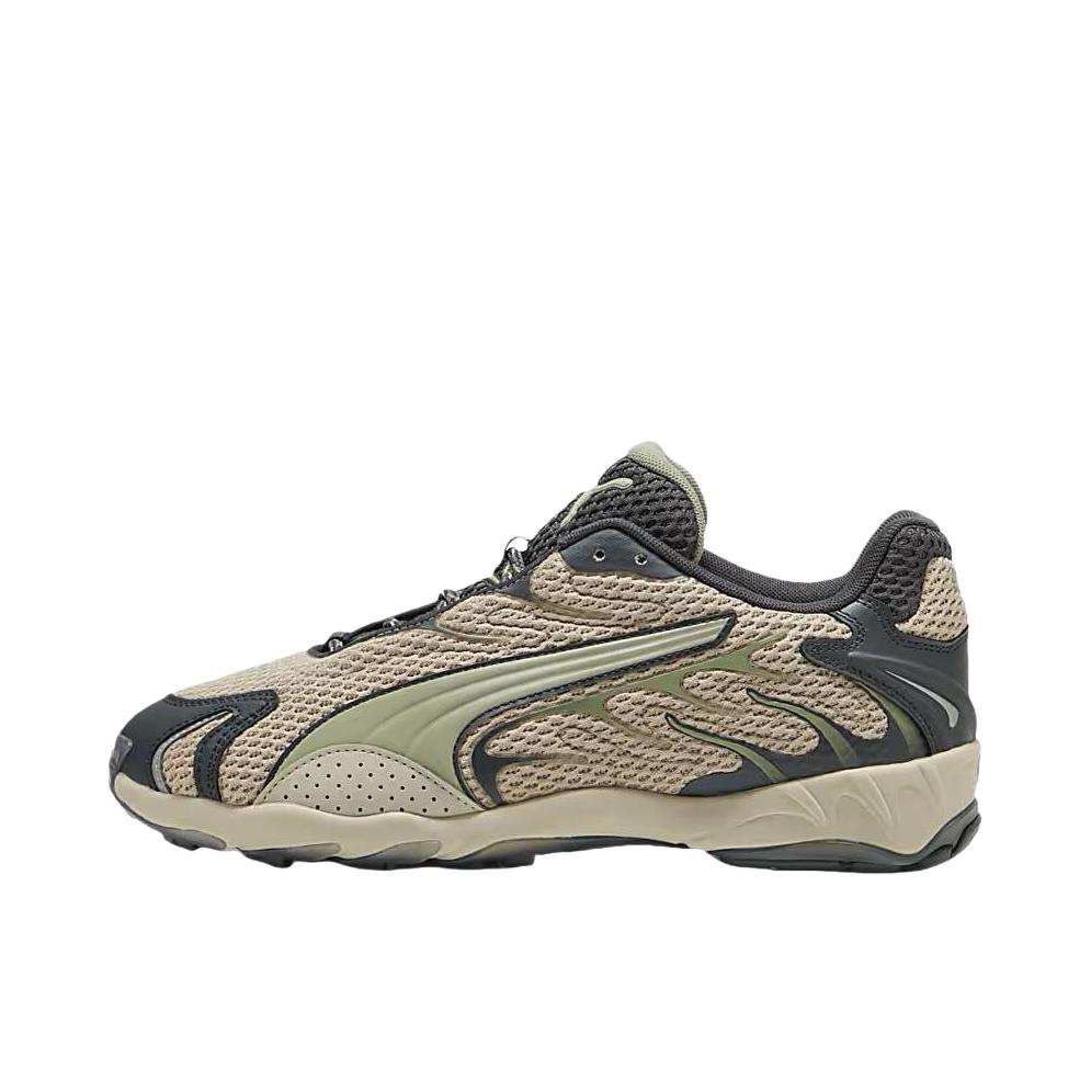 推荐商品：Puma/彪马 Inhale Mesh 运动休闲鞋 防滑耐磨缓震低帮系带复古贴合 米色/绿色