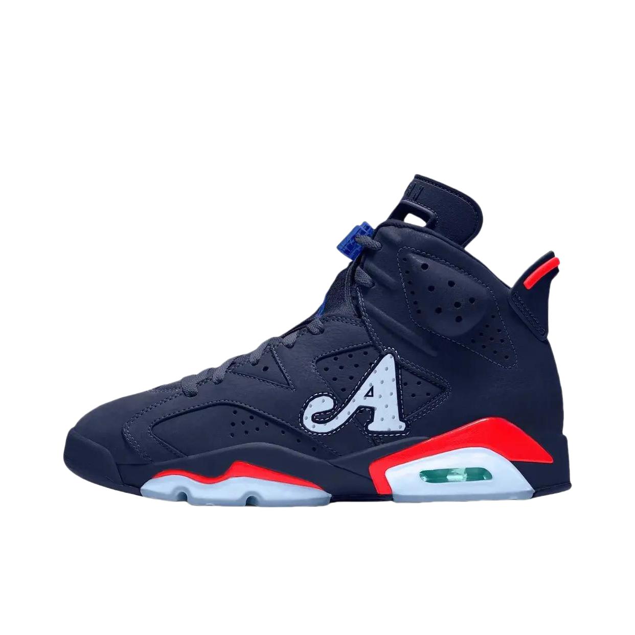 推荐商品：Air Jordan 6 运动休闲鞋 复古耐磨防滑缓震支撑合成革 Awake NY联名/午夜蓝