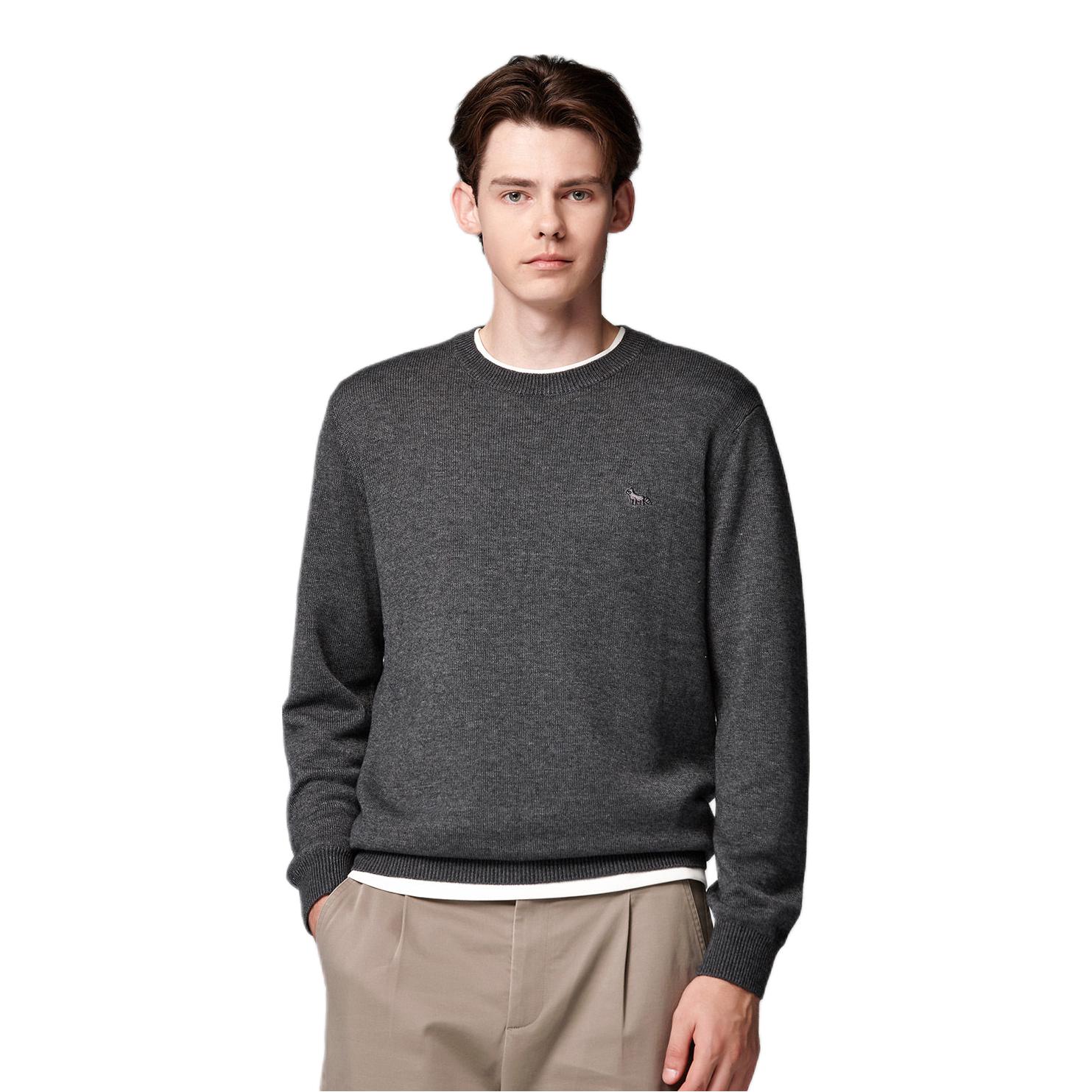 推荐商品：亨利格兰 英伦风保暖厚款圆领毛衣 KQBY253111U111 花灰