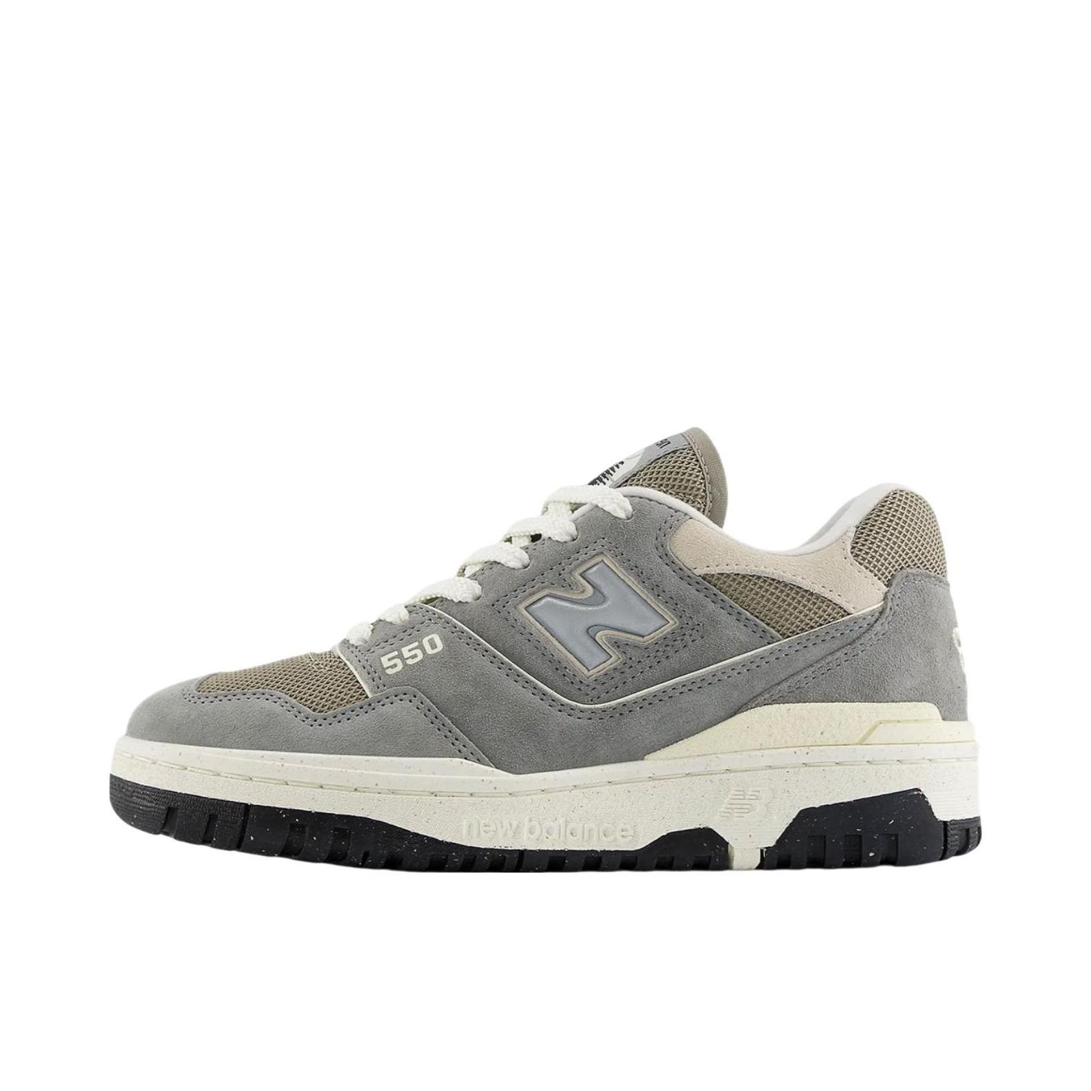 推荐商品：New Balance 550 复古 舒适 百搭 减震透气 防滑耐磨 潮流 运动休闲鞋 B宽/灰色/浅卡其色