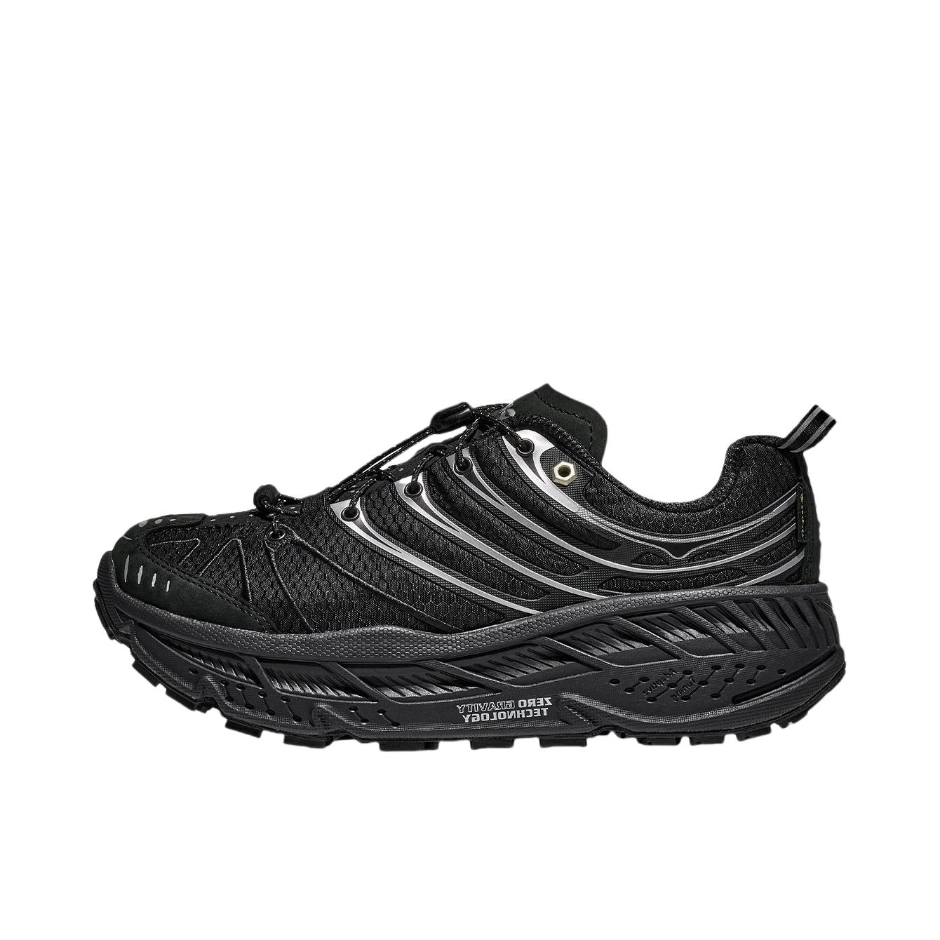 推荐商品：HOKA ONE ONE  Stinson Evo OG  舒适缓震  低帮 越野鞋 系带 防滑耐磨 百搭  跑鞋 黑色/铂银色