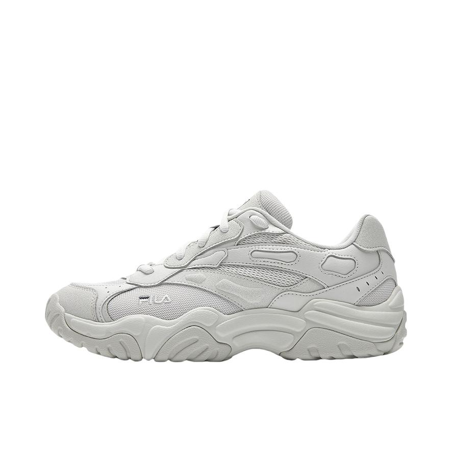 推荐商品：FILA/斐乐 KORAL 珊瑚鞋 老爹鞋 越野跑鞋 复古增高耐穿减震轻便情侣 白色/玛瑙灰