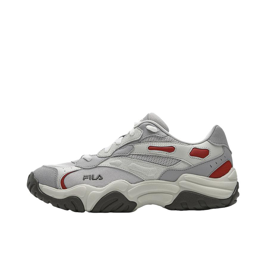 推荐商品：FILA/斐乐 KORAL 珊瑚鞋 老爹鞋 越野跑鞋 复古增高耐穿减震轻便情侣 月球灰/鹈鹕棕