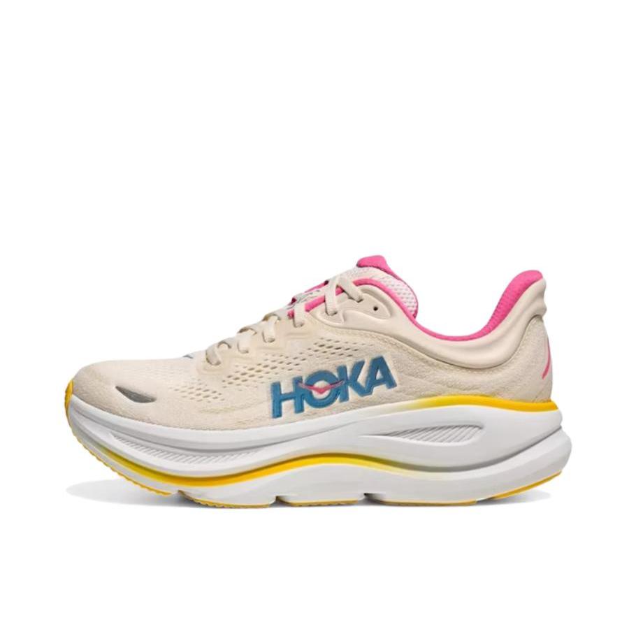推荐商品：HOKA ONE ONE Bondi 9 越野跑鞋 防滑耐磨缓震透气低帮舒适百搭 石膏白/桦木白