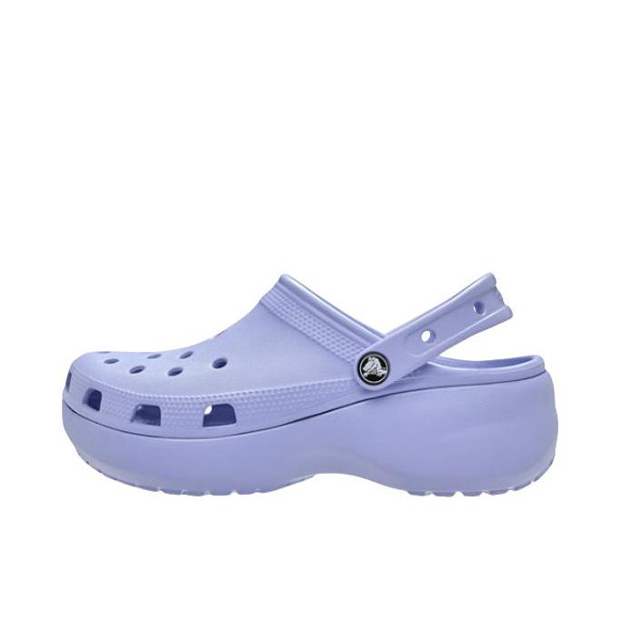 推荐商品：Crocs/卡骆驰 Classic Platform Clog 凉鞋 经典云朵防滑耐磨轻便包头厚底增高缓震坡跟外穿 女款/烟雾蓝