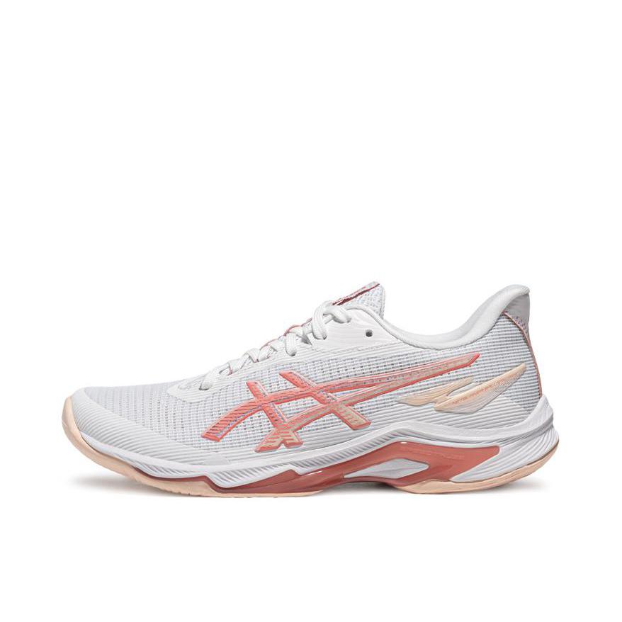 推荐商品：Asics/亚瑟士 Netburner Ballistic FF 4 训练鞋 轻量回弹 百搭低帮系带厚底 速度型 支撑 美观 白色/粉色
