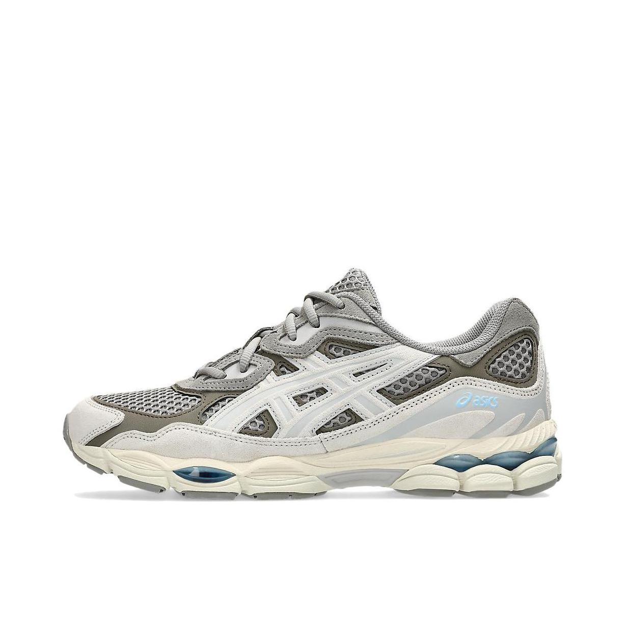 推荐商品：Asics/亚瑟士 Gel-NYC 跑鞋 圆头缓震防滑耐磨机能风复古潮流织物合成革贴合支撑耐穿 灰色/棕色