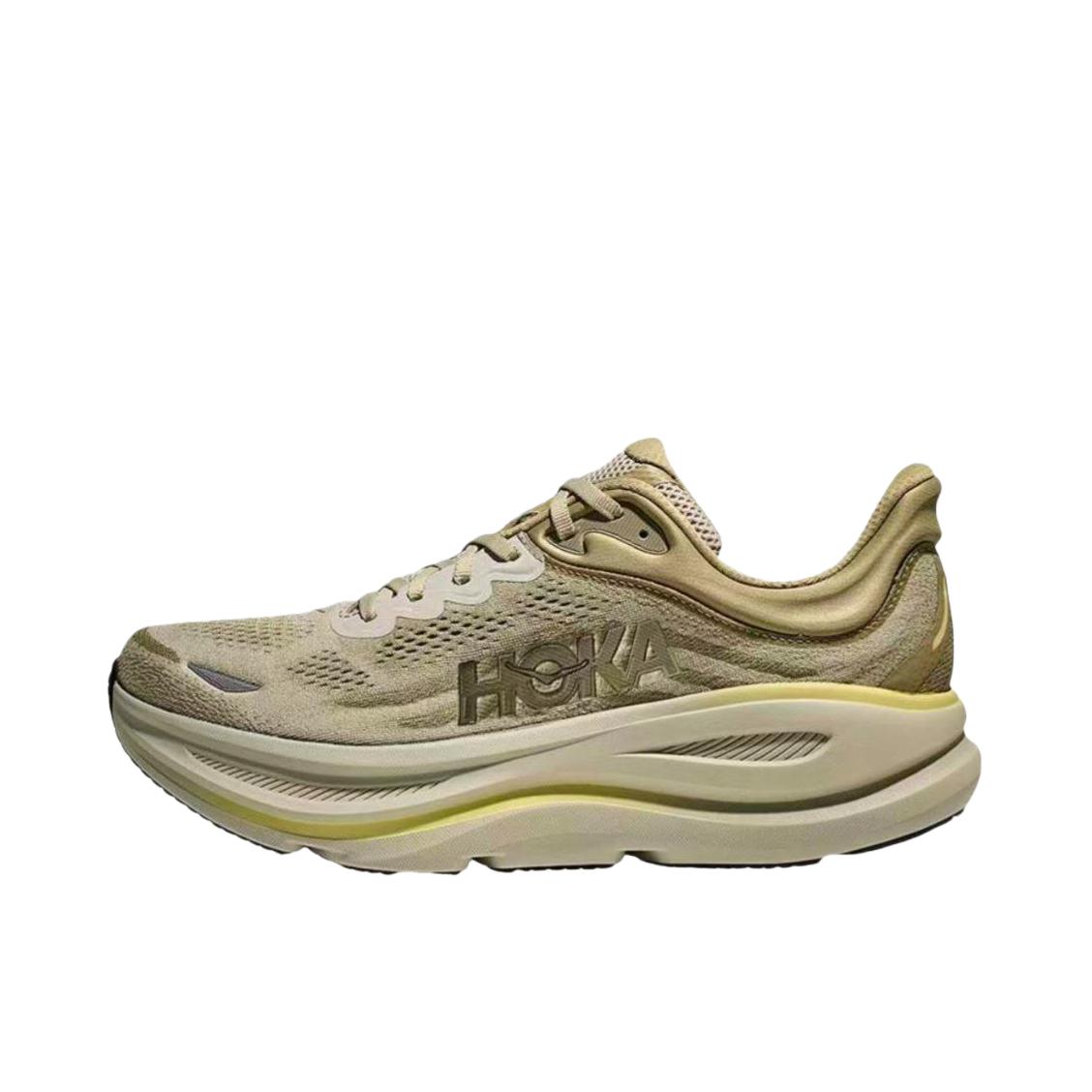 推荐商品：HOKA ONE ONE Bondi 9 越野跑鞋 防滑耐磨缓震透气低帮舒适百搭 宽版/草原绿/蘑菇灰
