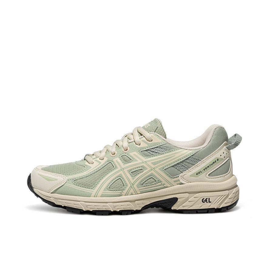 推荐商品：Asics/亚瑟士 Gel-Venture 6 跑鞋 防滑耐磨缓冲抓地减震回弹透气复古越野 灰绿色/奶白色