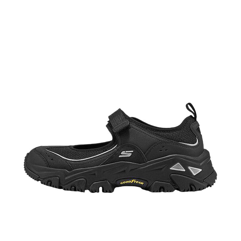 推荐商品：Skechers/斯凯奇 D'LITES HIKER 低帮 轻便 厚底 运动休闲鞋 女款/黑色/银色