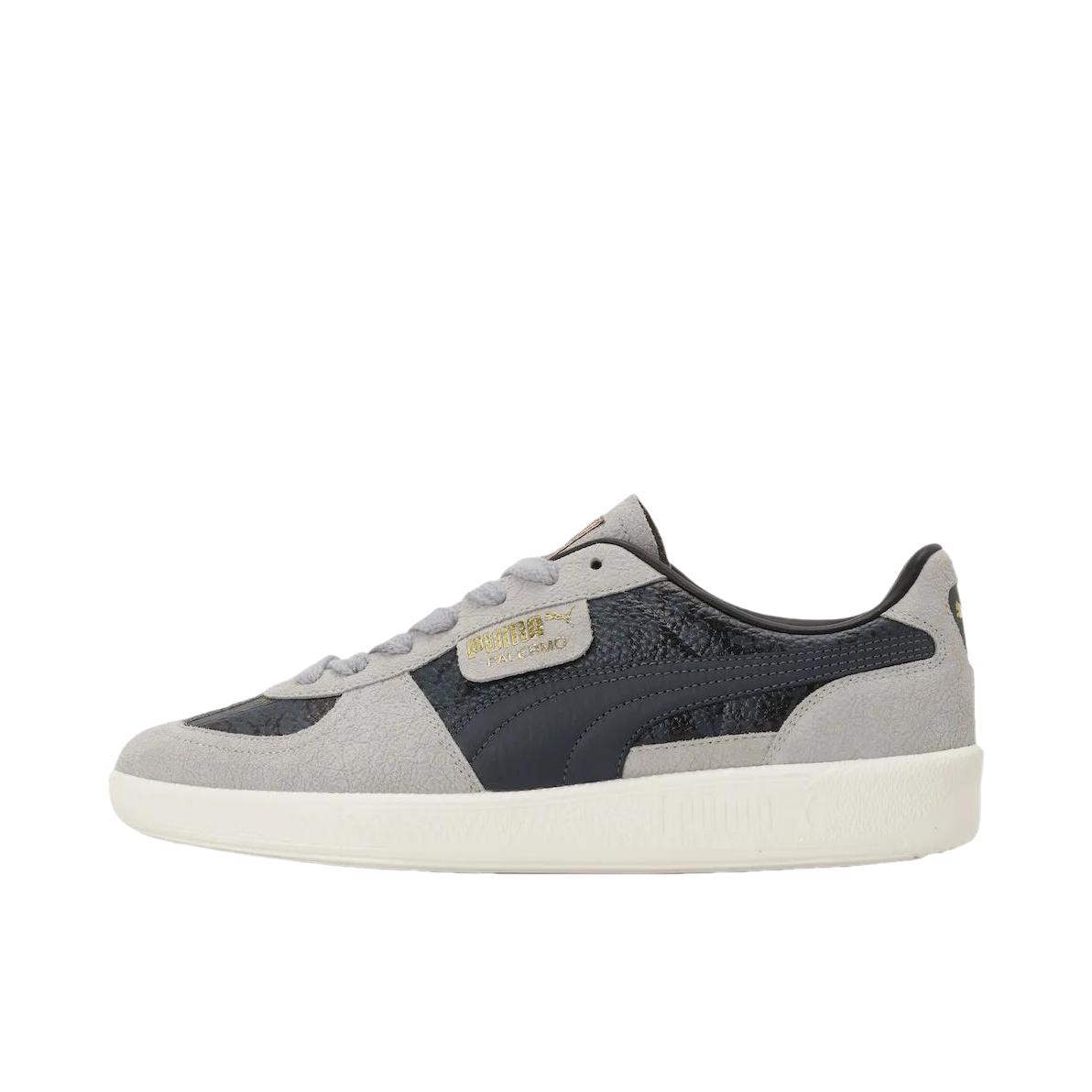 推荐商品：【朴彩英同款】 Puma/彪马 Palermo Og T头鞋 德训鞋 运动休闲鞋 时尚潮流拼接舒适百搭薄底复古 MONSTER HUNTER WILDS联名/灰色/黑色