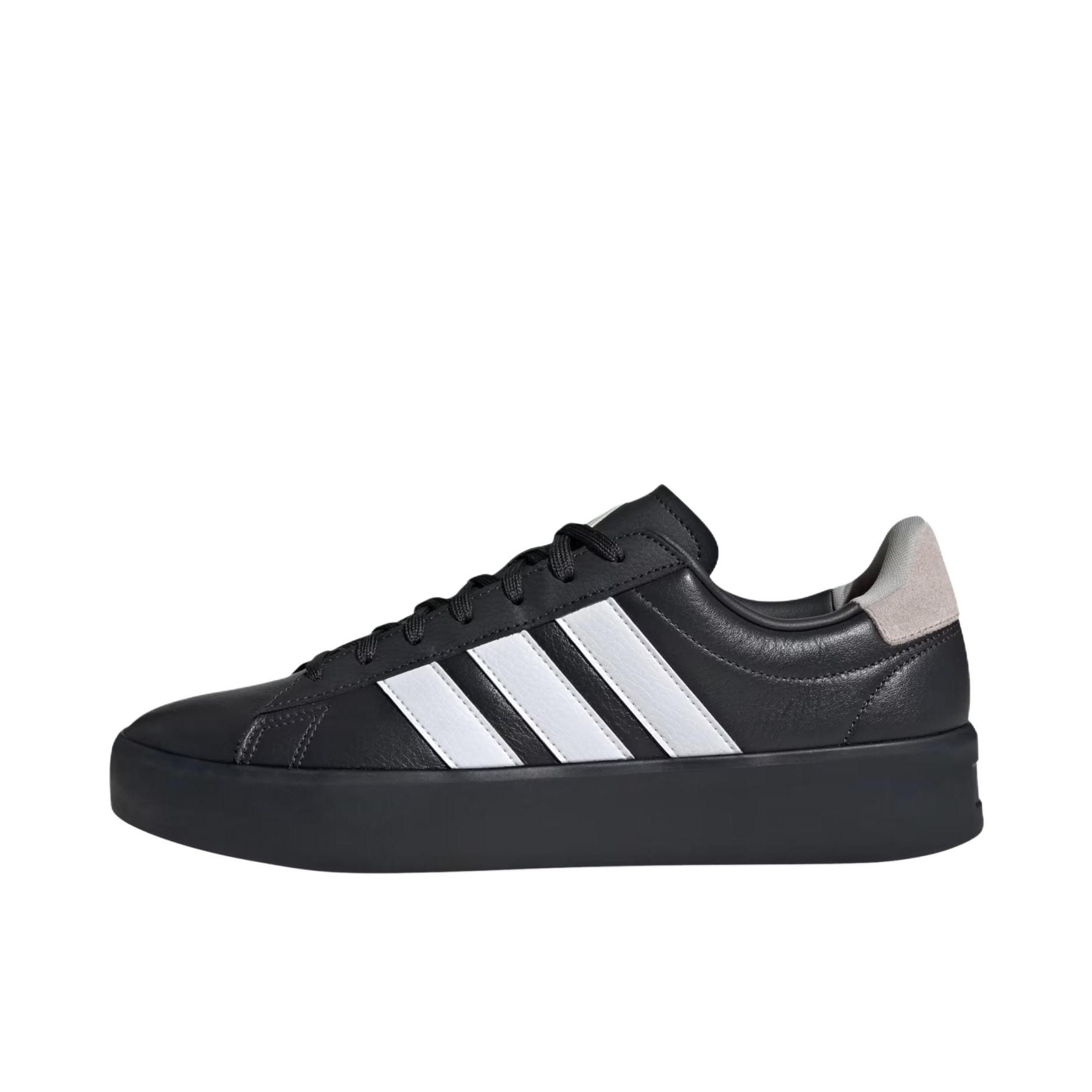 推荐商品：adidas GRAND COURT 3.0 板鞋 舒适百搭休闲耐磨贴合支撑圆头 深黑色