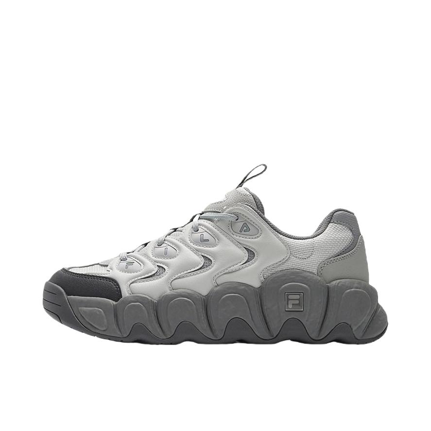 推荐商品：FILA/斐乐 CROISSANT 1S 可颂 IS 老爹鞋 厚底增高休闲系带包裹性轻便复古减震支撑 南极灰/合金灰