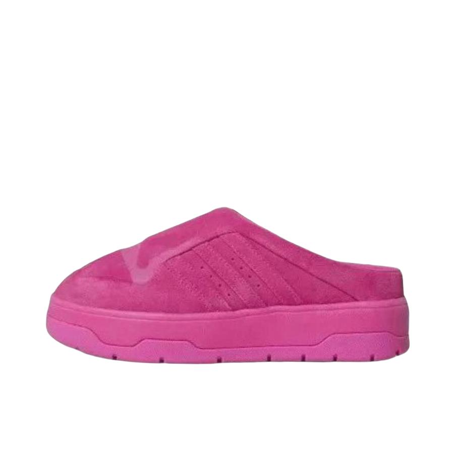 推荐商品：adidas Originals RIVALRY MULE 舒适防滑 防磨包头 经典百搭 时尚潮流 冬季拖鞋 女款/粉色