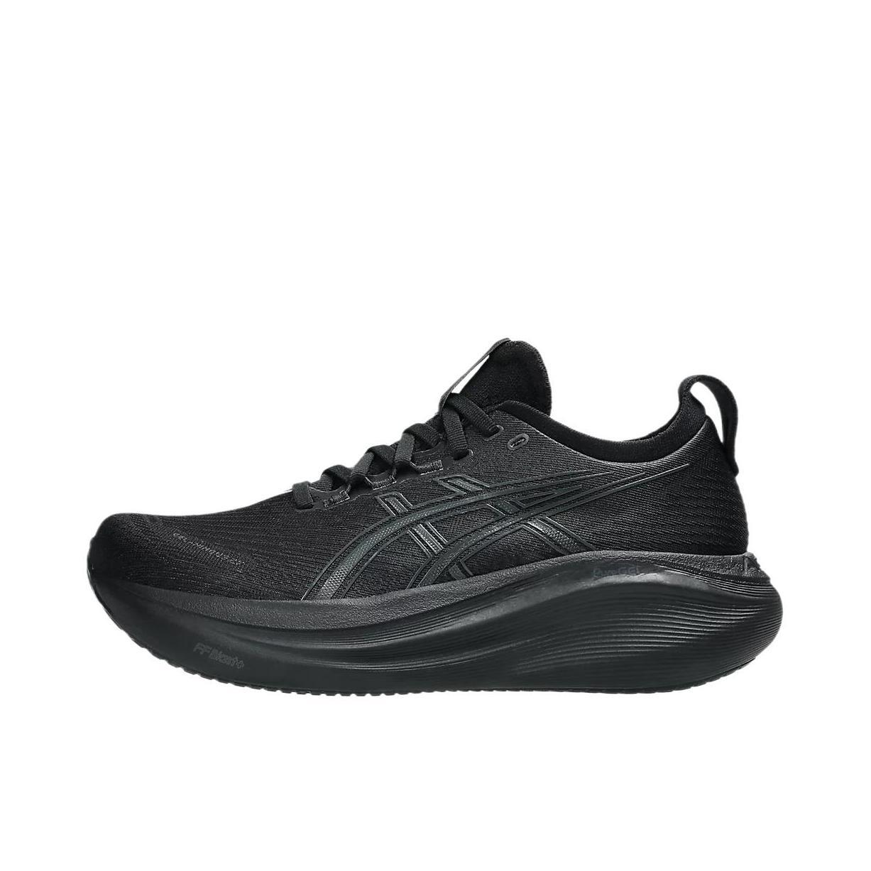 推荐商品：Asics/亚瑟士 Gel-Nimbus 27 跑鞋 防滑耐磨缓震轻量回弹舒适轻便支撑夜跑 宽版/黑色/灰色