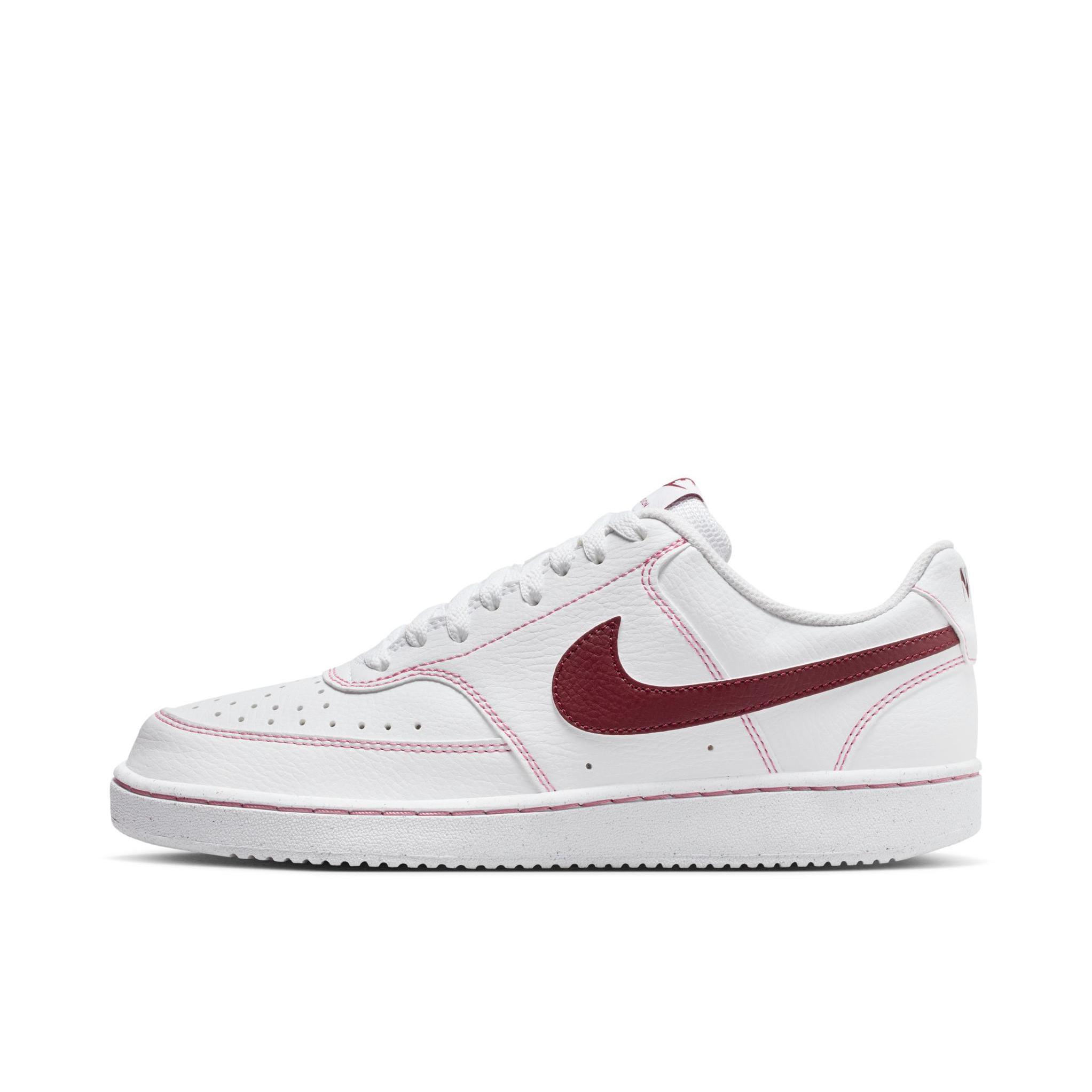 推荐商品：Nike Court Vision 板鞋 复古缓震抓地防滑轻便 白色/队红色/牡丹红